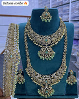 Victorian Polish AD Stones Bridal Set - Nakshatra Jewels