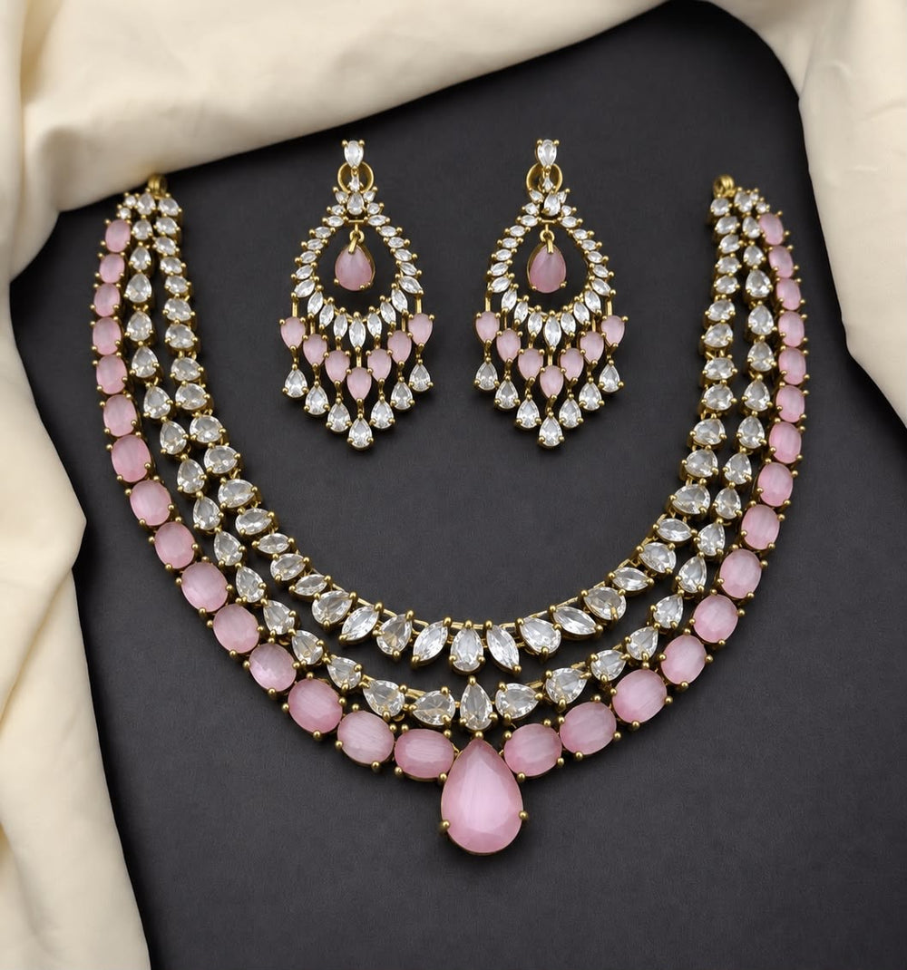 Victorian Polish AD Stones Necklace