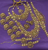Nakshi Work with Kempu Stones Bridal Combo Set