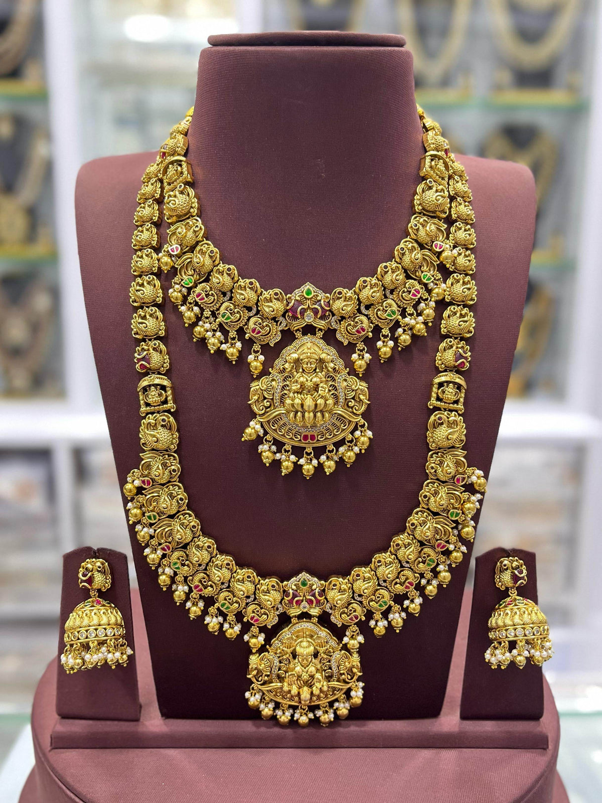 Nakshi Work with Kundan Stones Bridal Combo Set