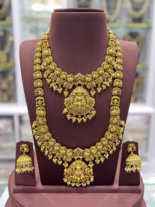 Nakshi Work with Kundan Stones Bridal Combo Set