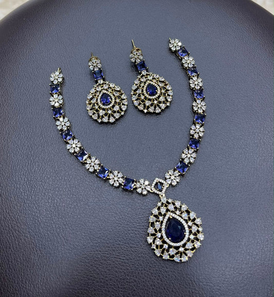 Victorian Polish AD Stones Necklace