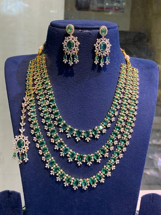 American Diamond Stones Bridal Layer Haram