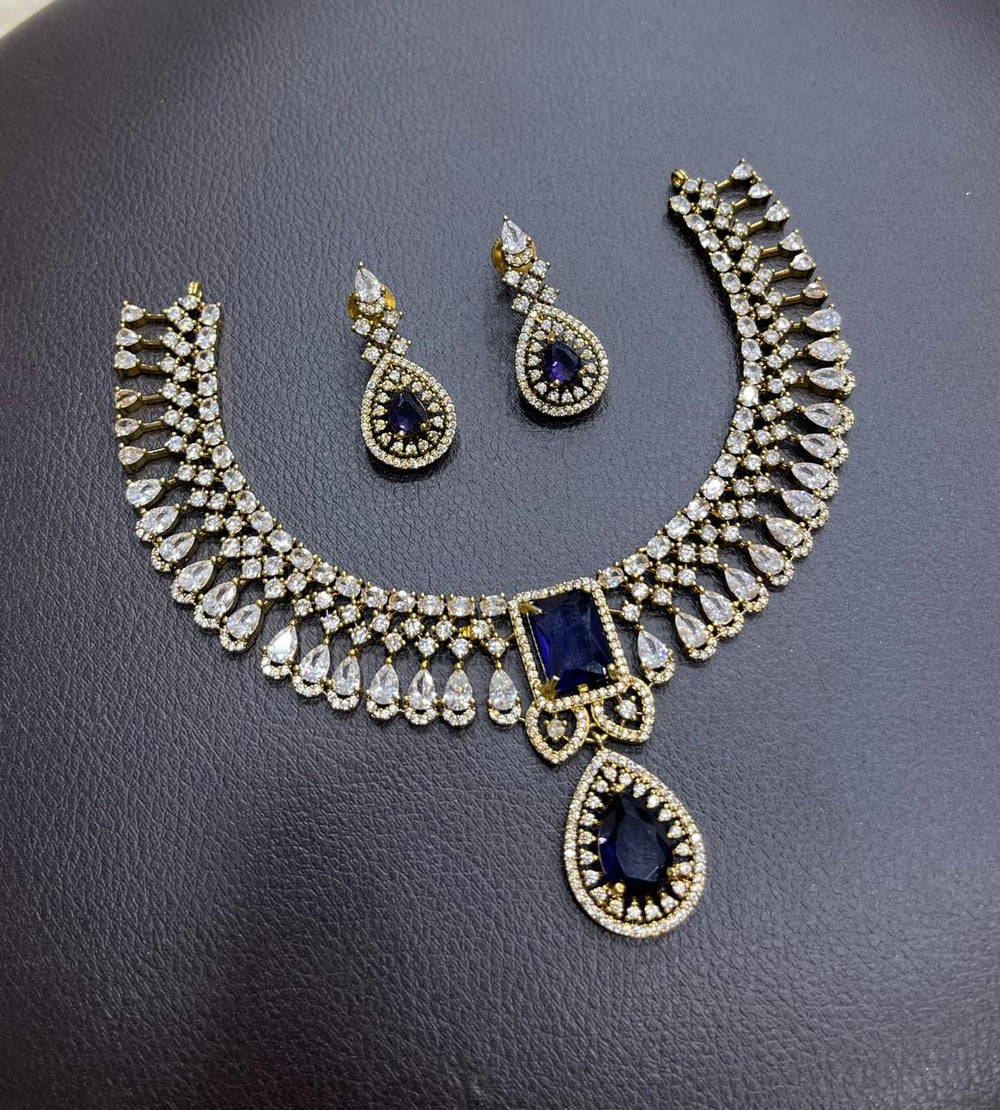 Victorian Polish AD Stones Necklace