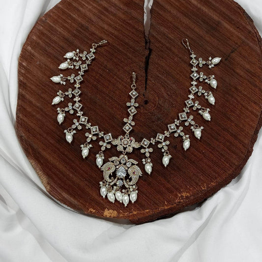 Victorian Polish AD Stones Headset - Nakshatra Jewels