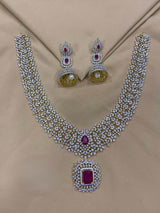 American Diamond Stones Bridal Haram - Nakshatra Jewels