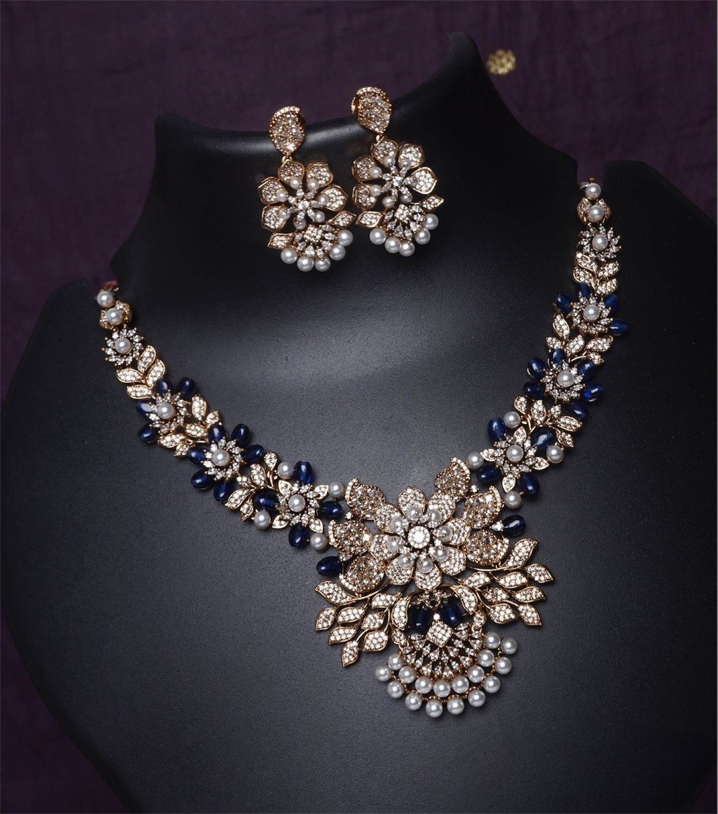Victorian Polish AD Stones Necklace