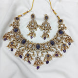 Victorian Polish with AD Stones Bridal Necklace - Nakshatra Jewels