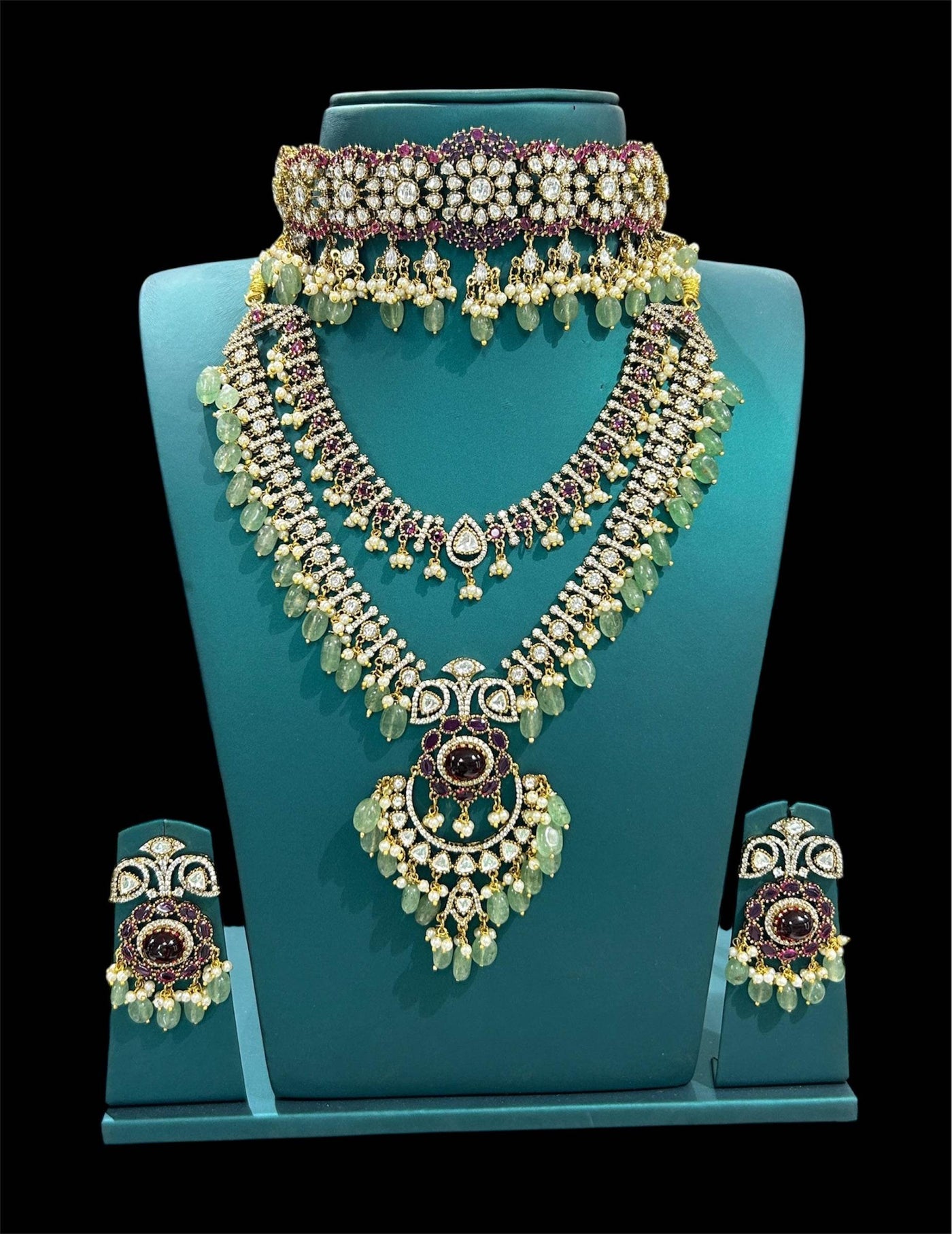 Victorian Polish with Mossianite Stones Bridal Combo