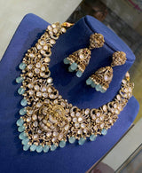 Victorian Polish with AD & Moissanite Stones Bridal Necklace - Nakshatra Jewels