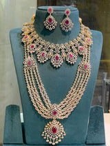 American Diamond Stones Bridal Combo Set - Nakshatra Jewels