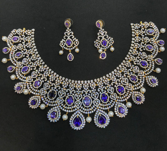 American Diamond Stones Bridal Necklace