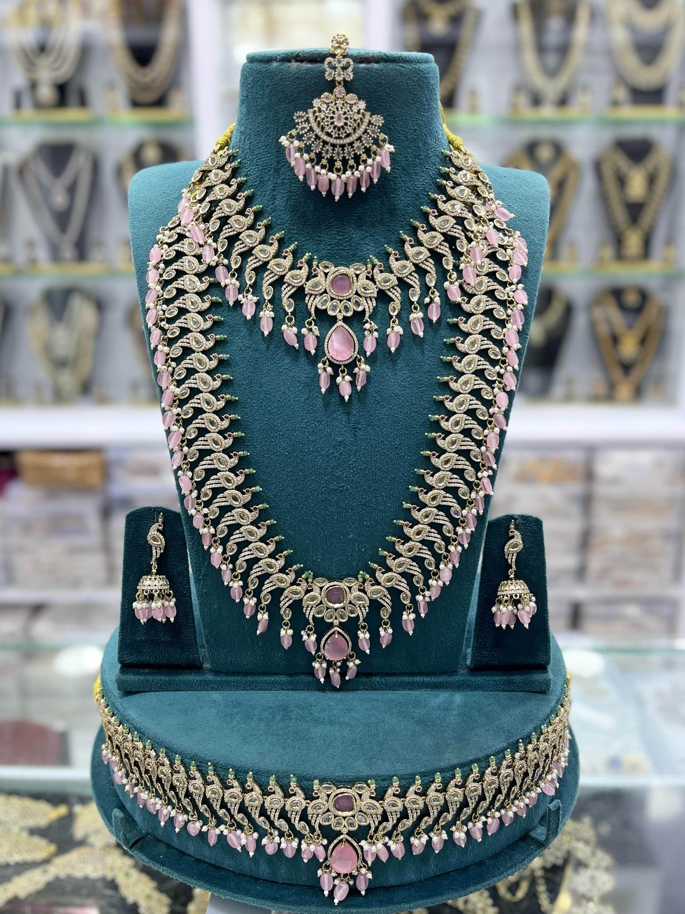 Victorian Polish AD Stones Bridal Set