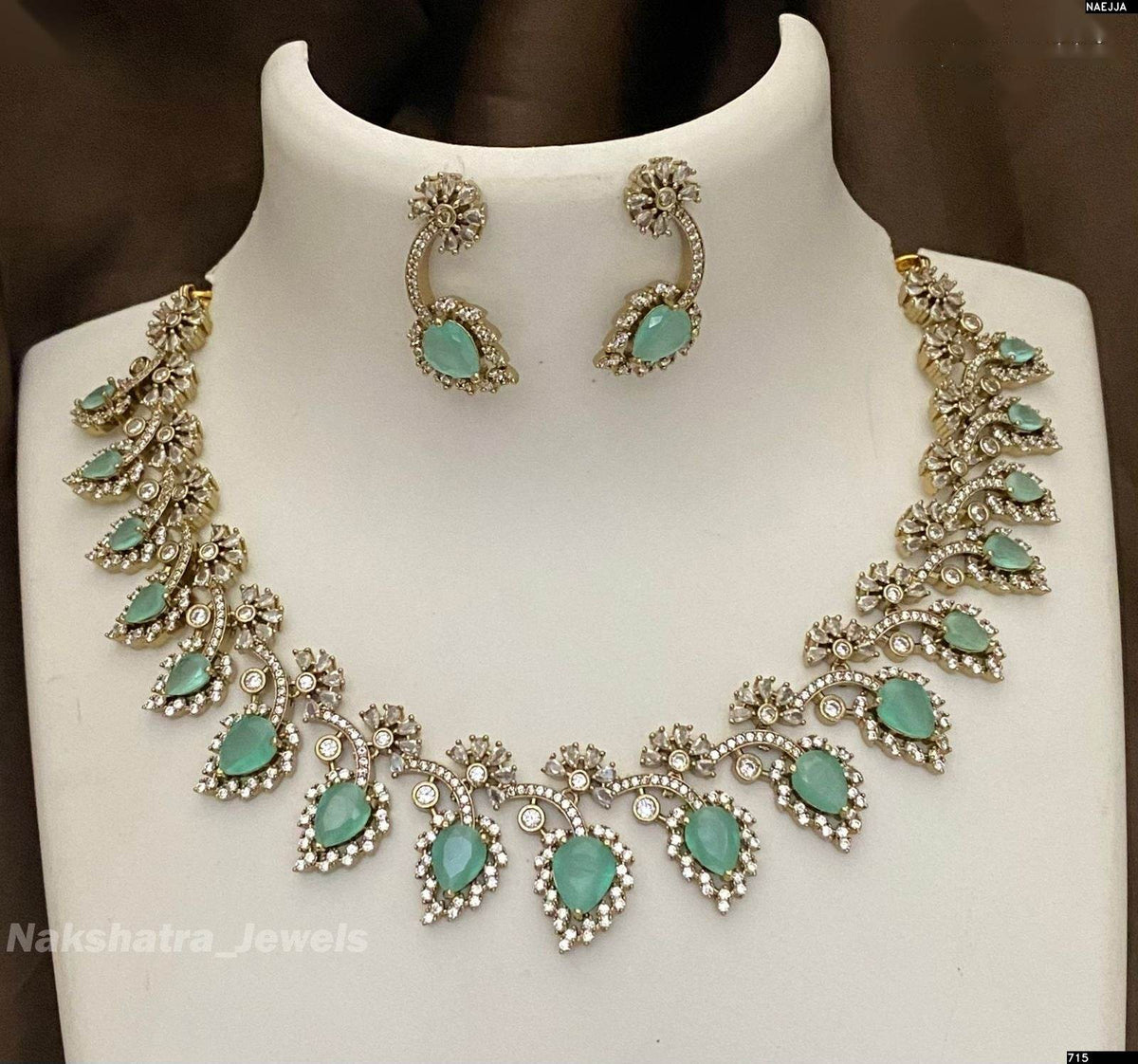Victorian Polish AD Stones Necklace