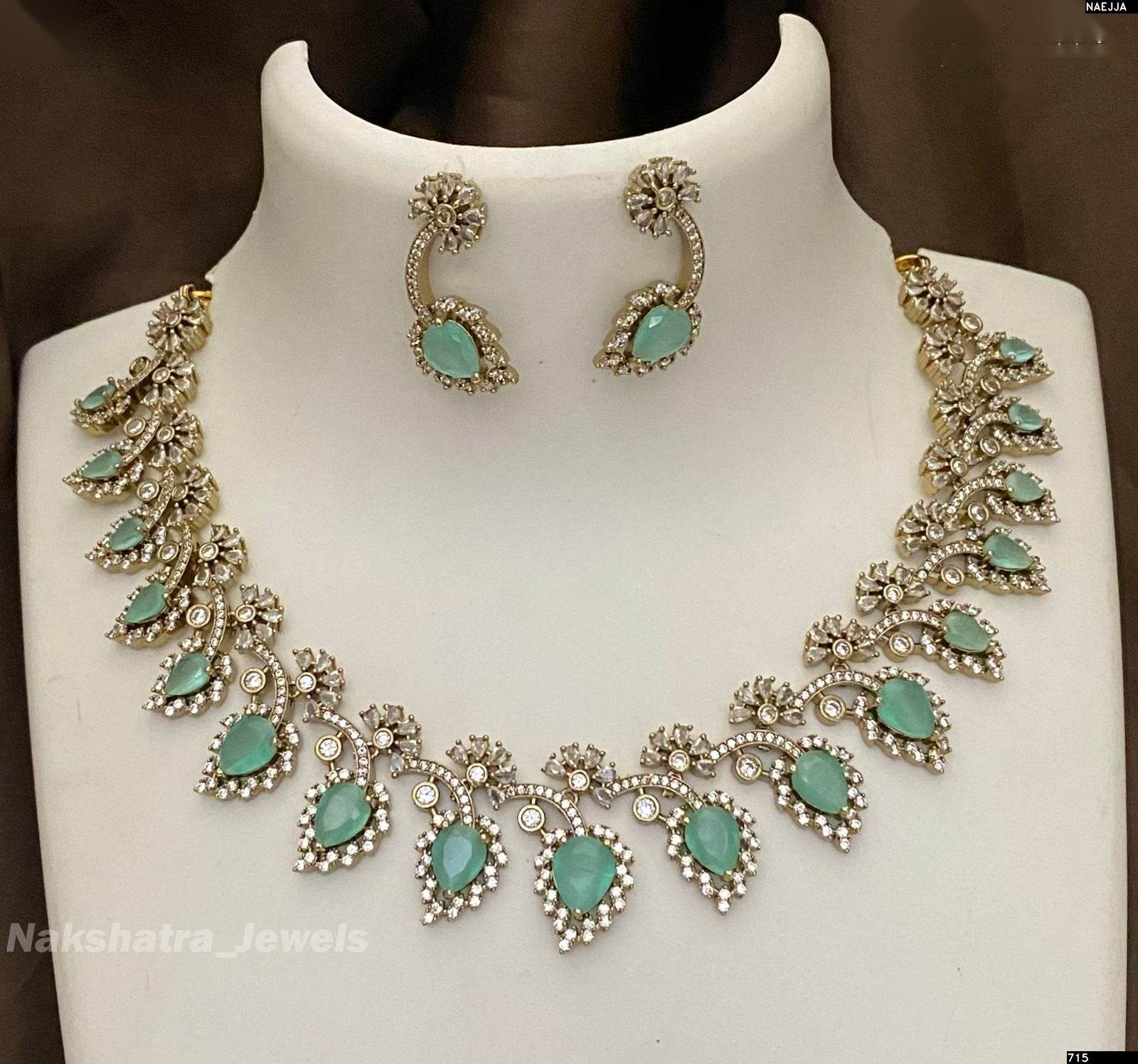 Victorian Polish AD Stones Necklace - Nakshatra Jewels