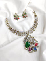 Victorian Polish with AD Stones Necklace - Nakshatra Jewels