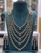 American Diamond Stones Bridal Layer Haram - Nakshatra Jewels
