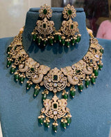 Victorian Polish with AD Stones Bridal Necklace - Nakshatra Jewels