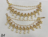 Premium Matt with Kempu Stones Ear Chains - Nakshatra Jewels