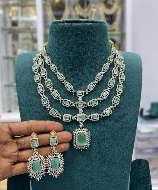 American Diamond Stones Layer Necklace