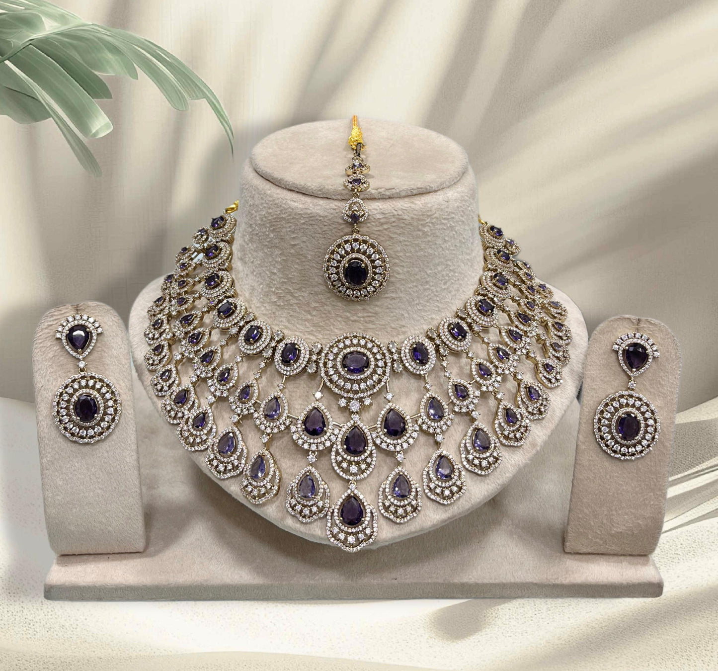 Victorian Polish with AD Stones Necklace