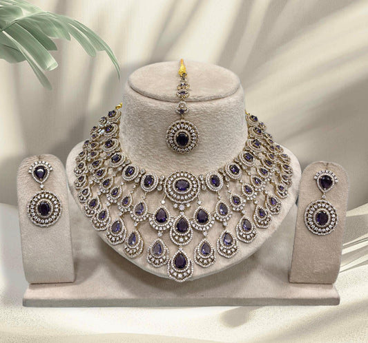 Victorian Polish with AD Stones Necklace