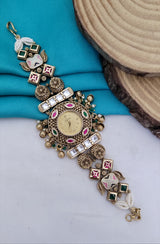 Premium Imitation Jewelry with Kundan Stone Antique Watch