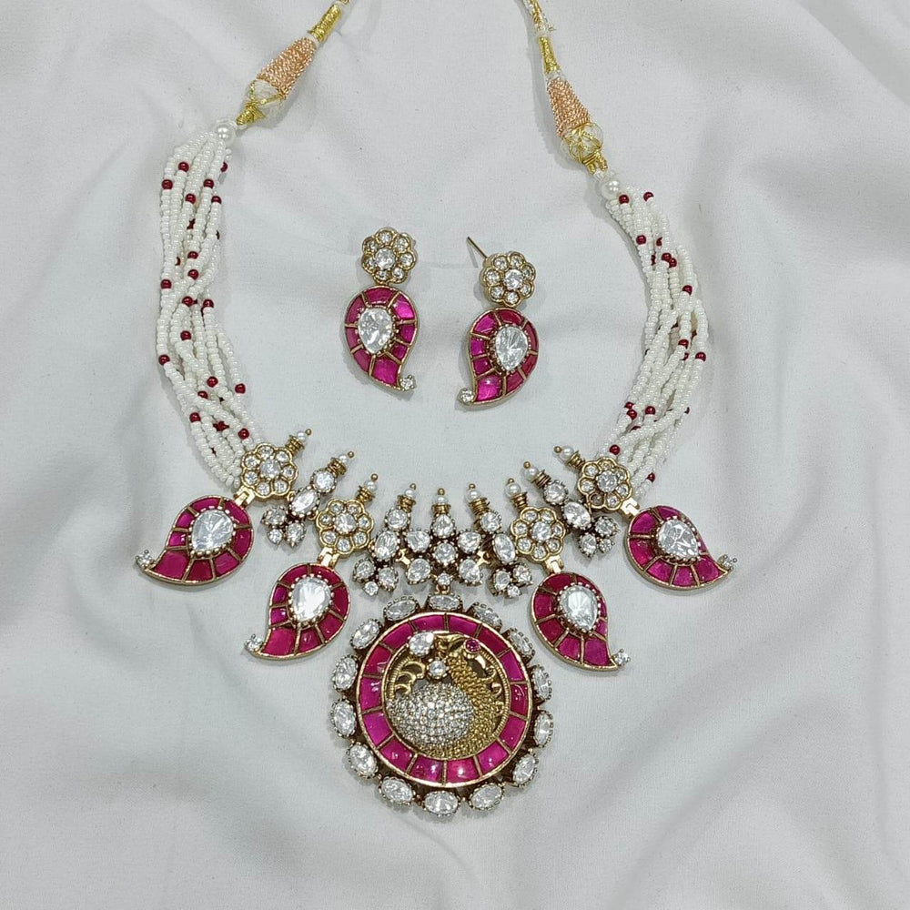 Kundan & Moissanite Stones Bridal Neck Set - Nakshatra Jewels