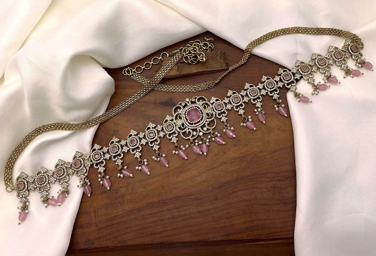 Victorian Polish AD Stones Hip Chain