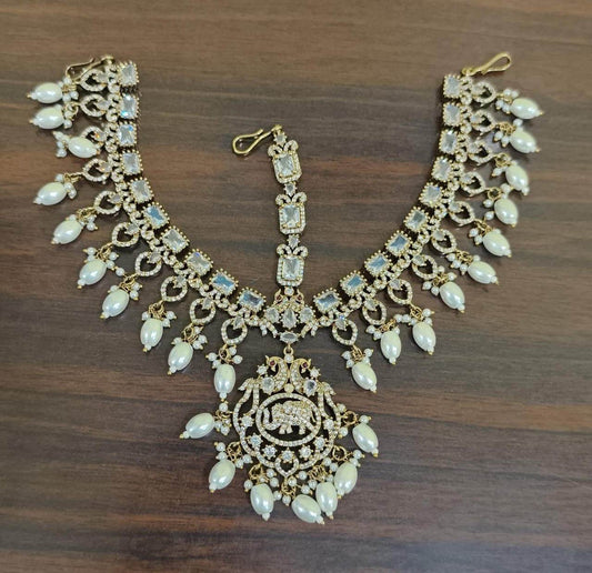Victorian Polish AD Stones Headset - Nakshatra Jewels