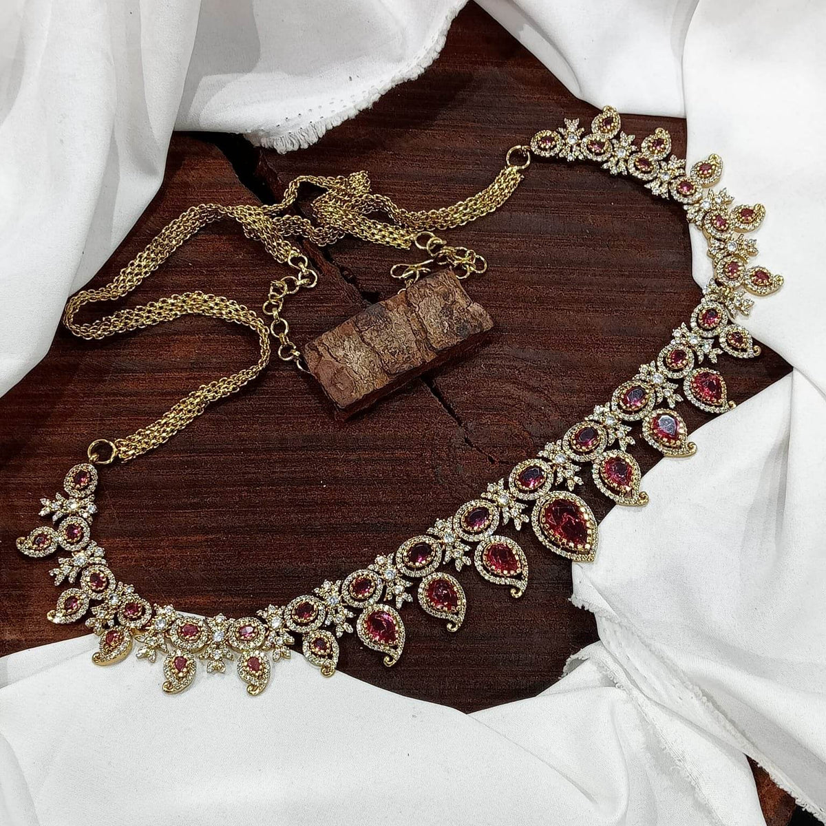 Victorian Polish AD Stones Hip Chain