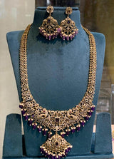 Victorian Polish with AD Stones Bridal Haram - Nakshatra Jewels