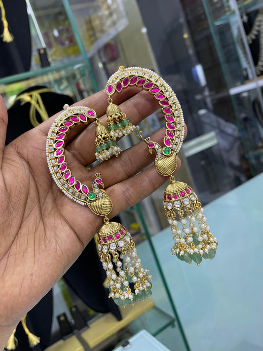 Jaadu Kundan Stones Bridal Earcuffs