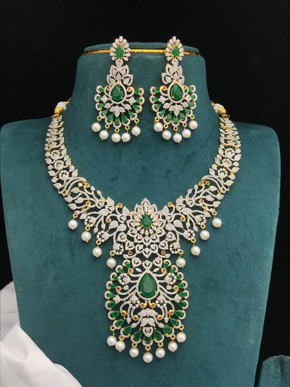 American Diamond Stones Bridal Necklace