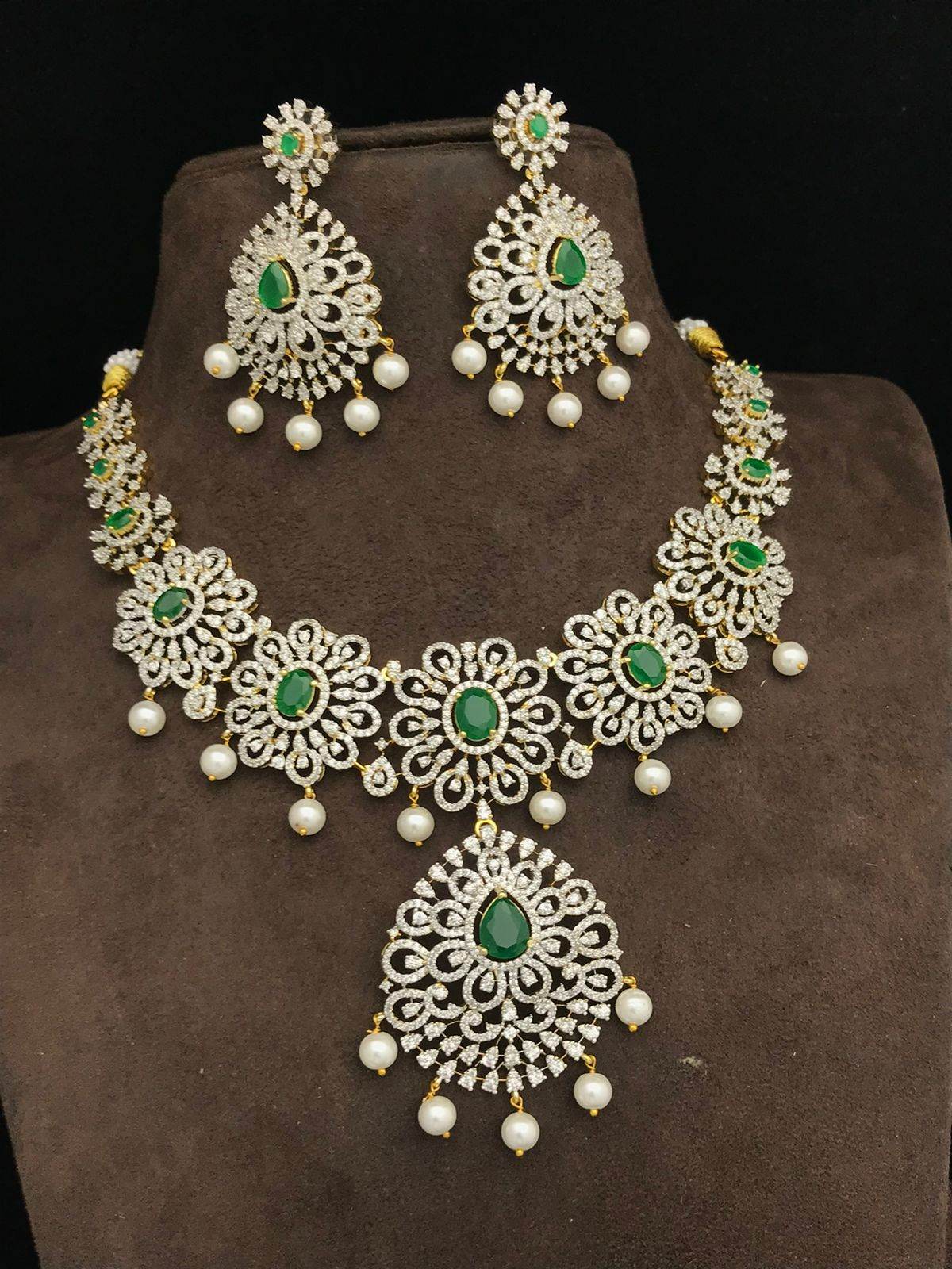 American Diamond Stone Bridal Necklace