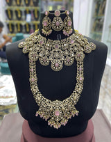 Victorian Polish with Moissanite Stones Bridal Combo set - Nakshatra Jewels
