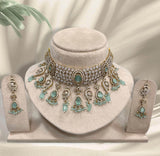 Victorian Polish with AD Stones Bridal Choker - Nakshatra Jewels