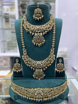 Victorian Polish AD Stones Bridal Set - Nakshatra Jewels