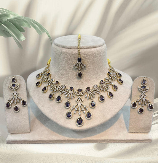 Victorian Polish AD Stones Necklace