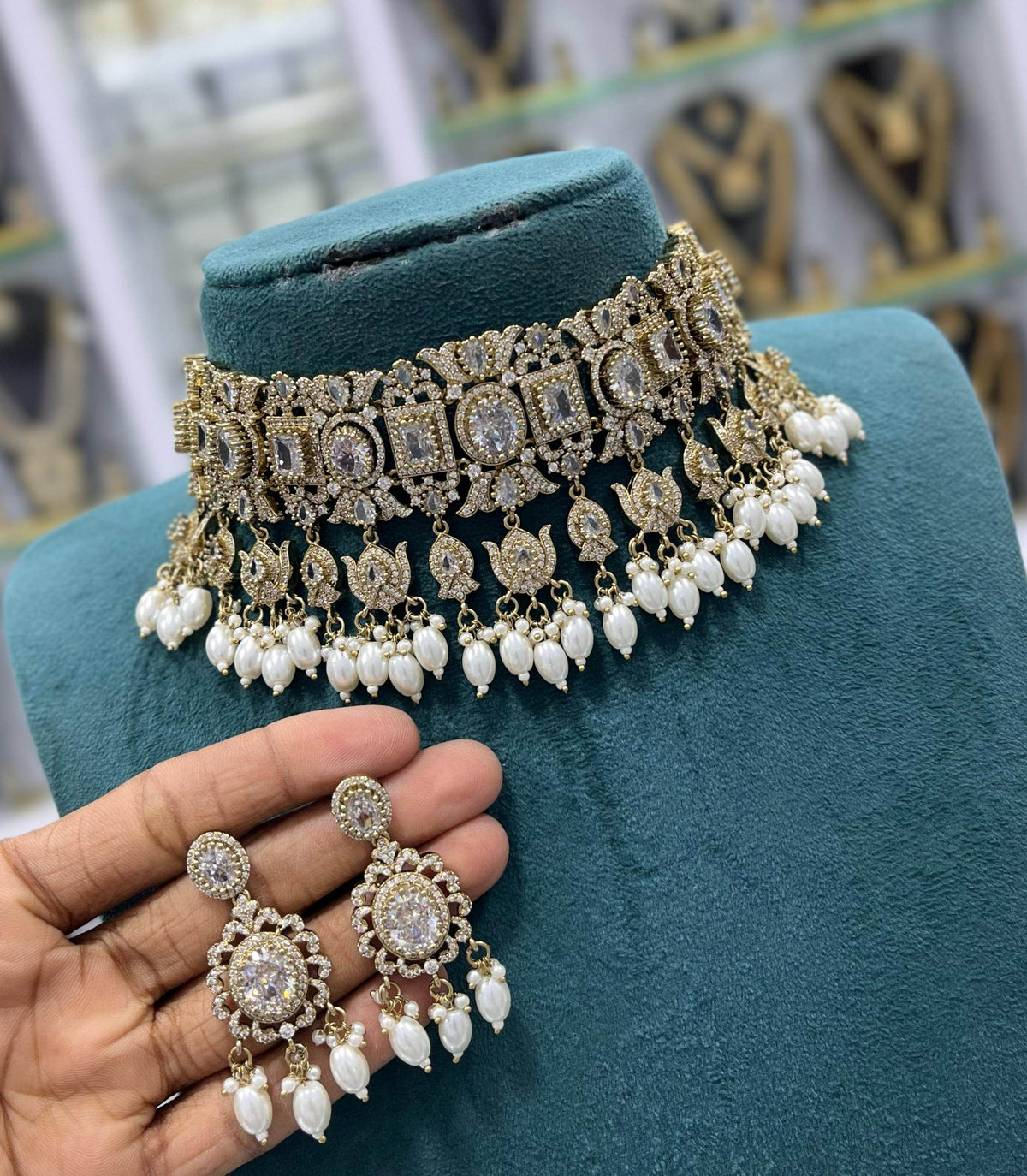 Victorian Polish with AD Stones Choker