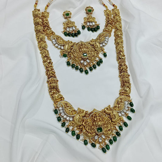 Nakshi Work with Ad Stones Bridal Combo Set