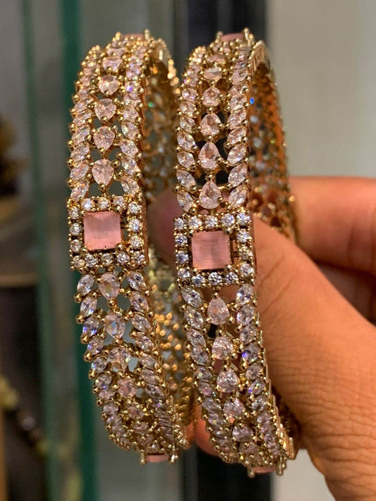Victorian Polish AD Stone Bangles - Nakshatra Jewels
