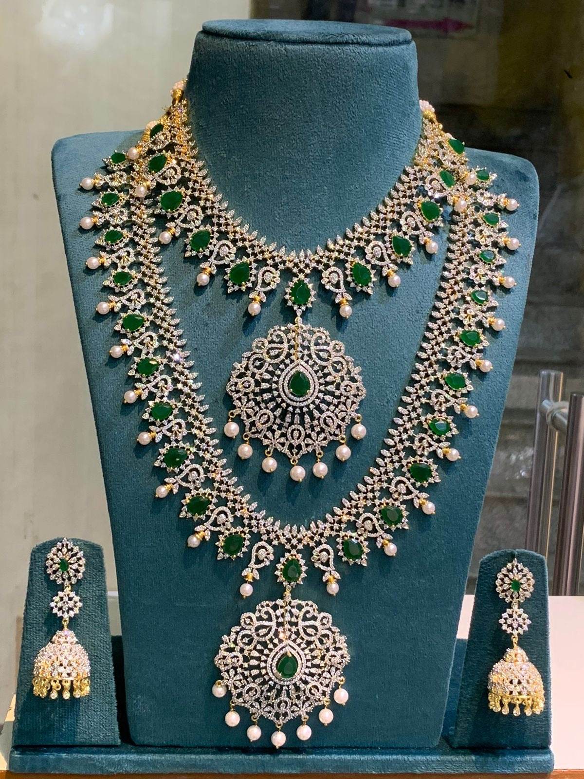 American Diamond Stones Bridal Combo Set