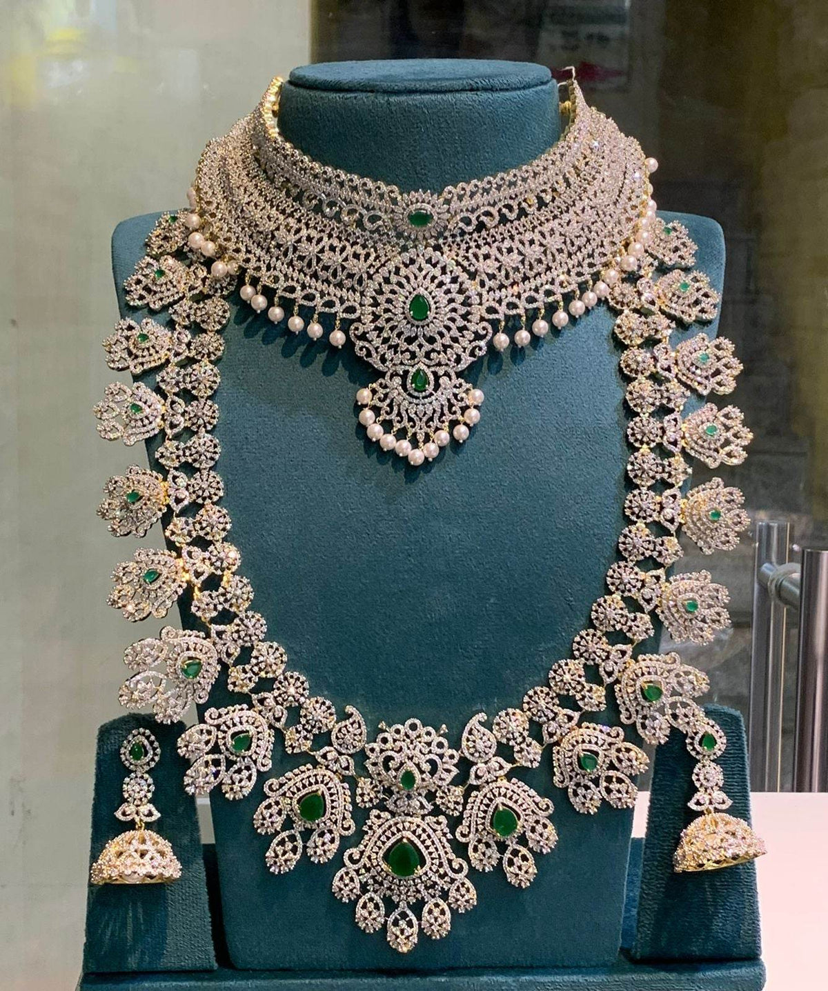 American Diamond Stones Bridal Combo Set
