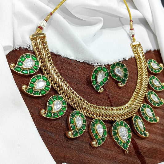 Jadau Kundan Stones Bridal Necklace - Nakshatra Jewels