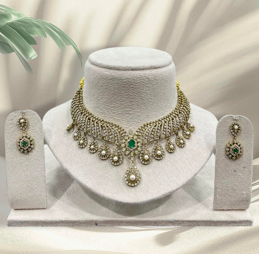 Victorian Polish AD Stones Necklace