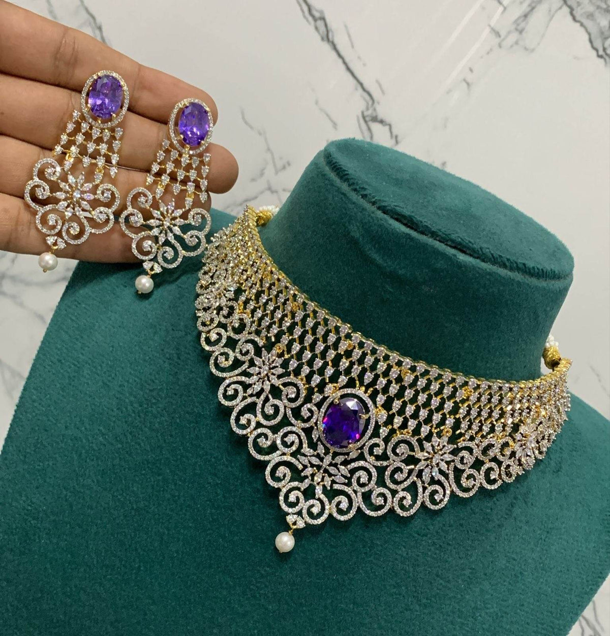American Diamond Stones Choker