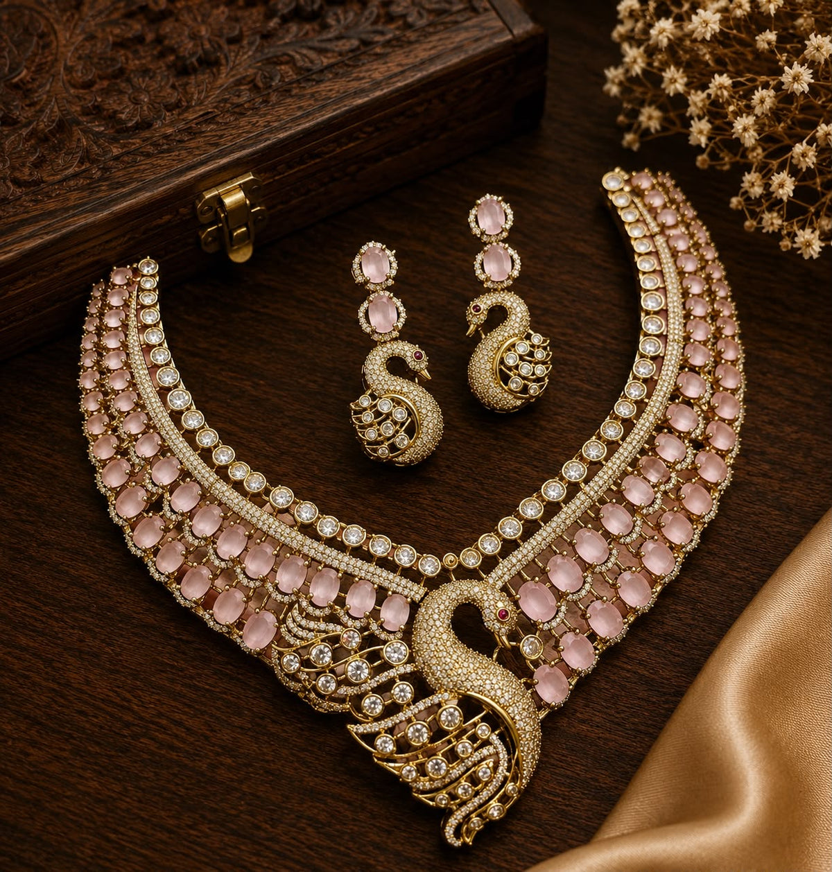 Victorian Polish with AD Stones Necklace