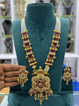 Nagasi work with AD Stones Pendent Beads Haram - Nakshatra Jewels