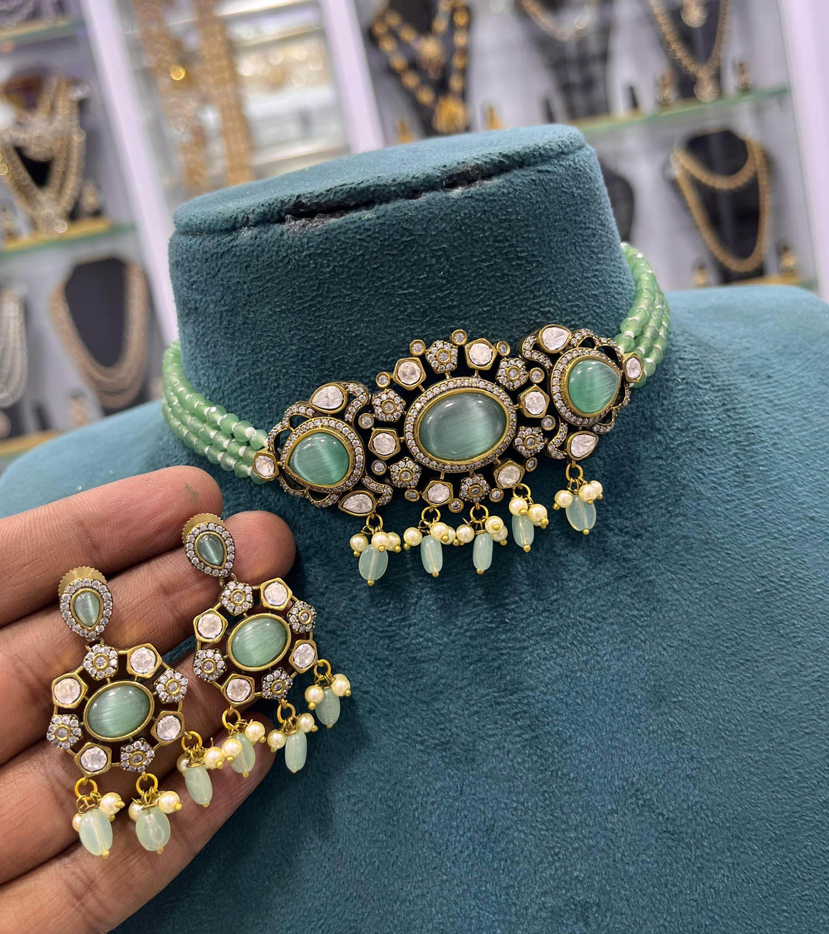 Victorian Polish AD Stones Choker